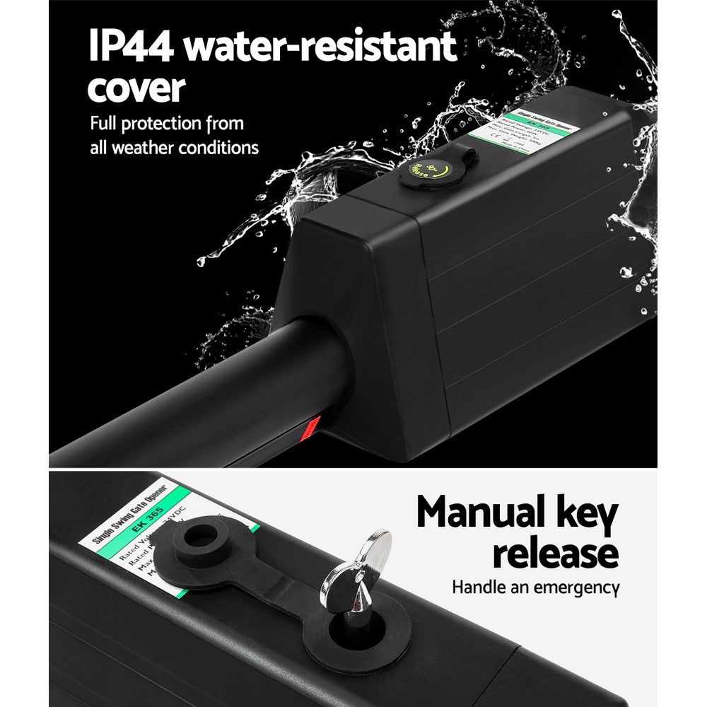 Single Swing Gate Opener 40W Full Solar Power Automatic UL-tech