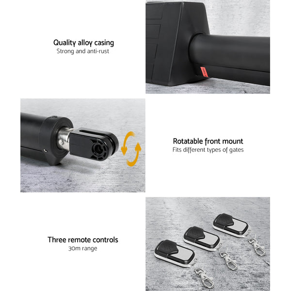 Single Swing Gate Opener 40W Full Solar Power Automatic UL-tech