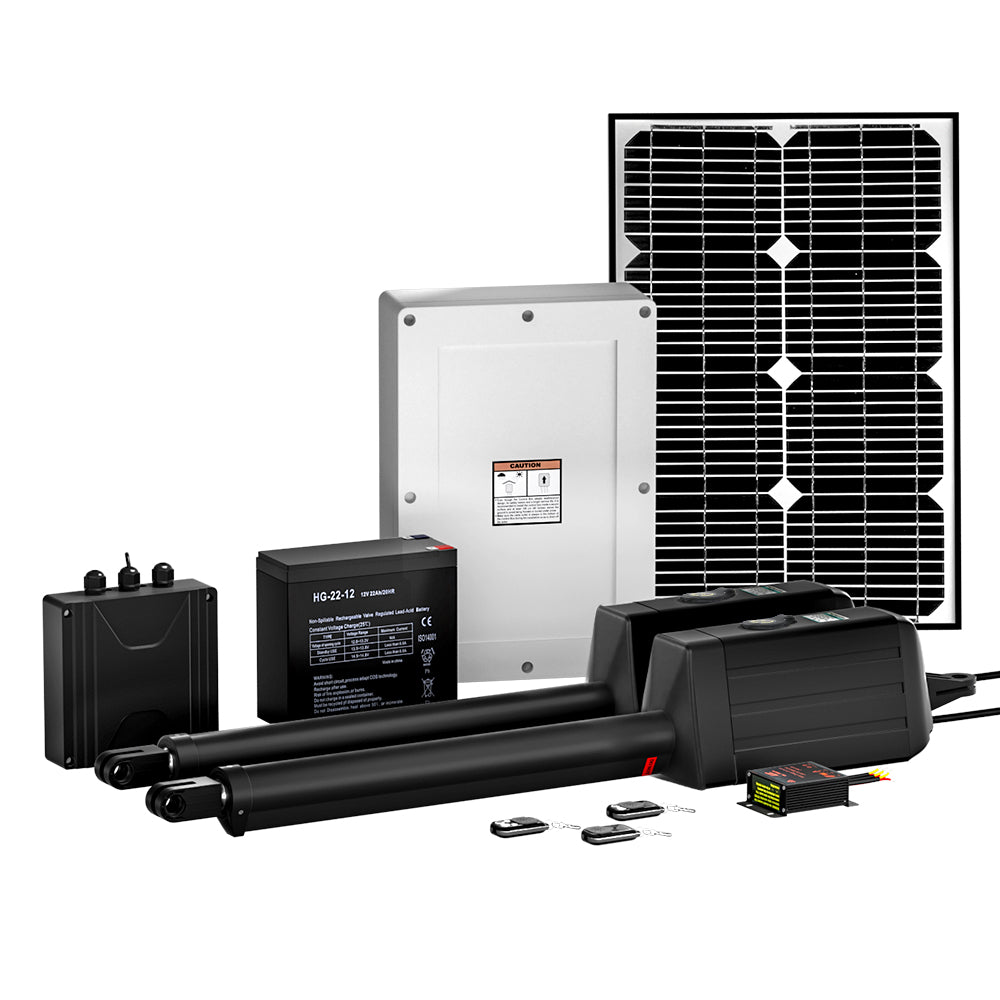 Dual Swing Gate Opener 40W Full Solar Power 600KG 10M UL-tech