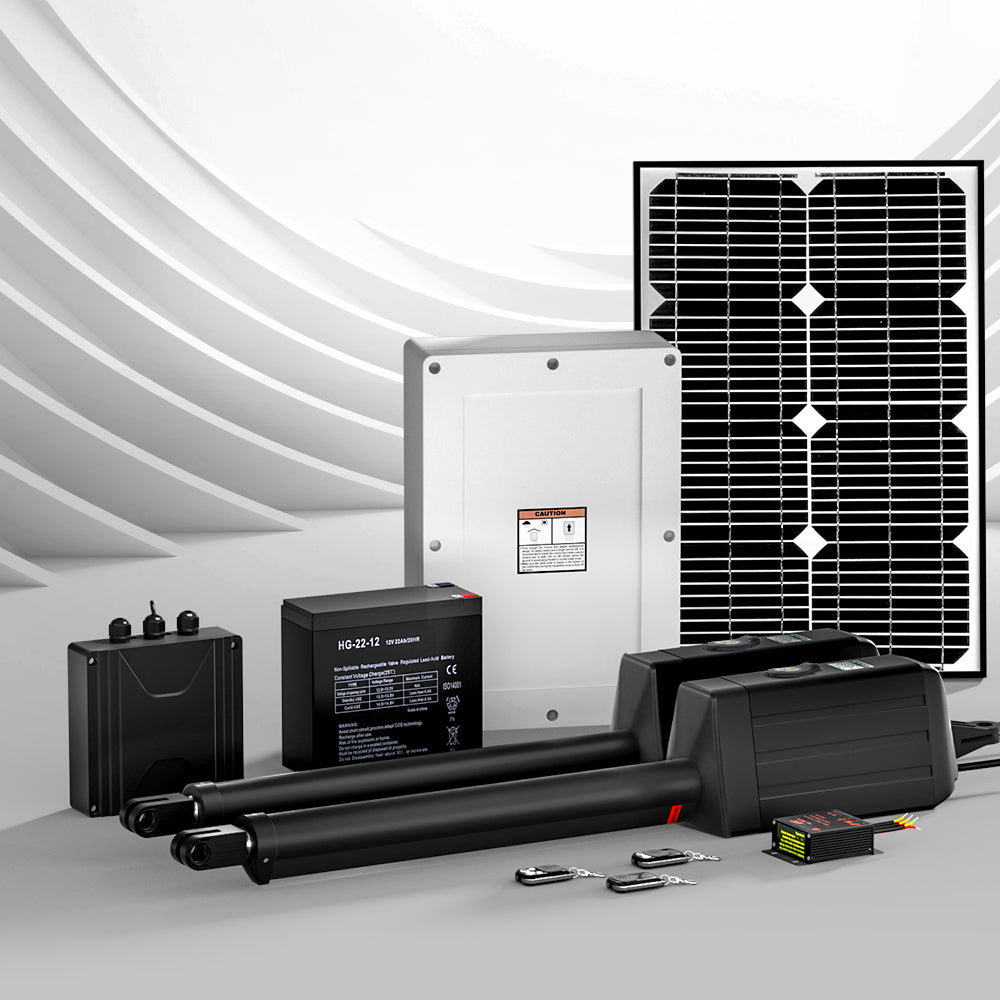 Dual Swing Gate Opener 40W Full Solar Power 600KG 10M UL-tech