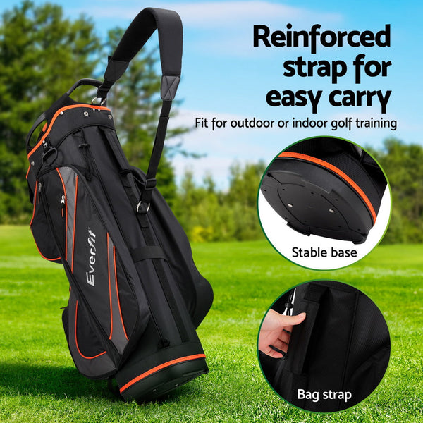 Everfit 14 Ways Dividers Golf Bag Stand Insulated Carry Bag Zippered Rain Cover Everfit