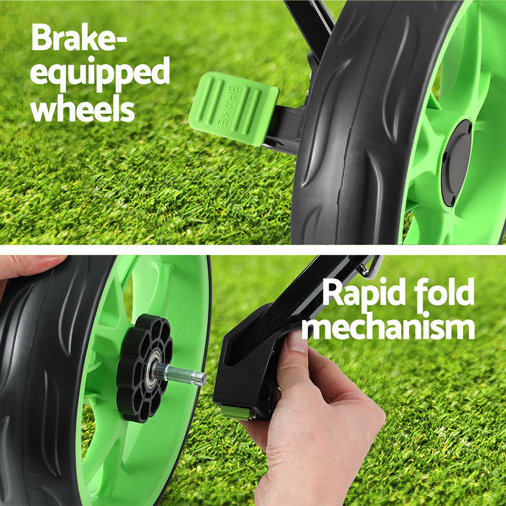 Everfit Golf Buggy Quick Folding Trolley Golf Cart 3 Wheels Height Adjustable Everfit