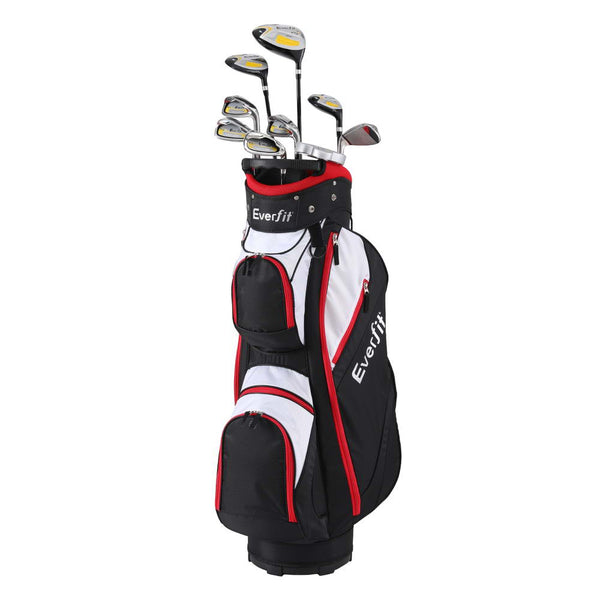Everfit Golf Clubs Set Men Right Handed Golf Wedges Alloy Driver Golf Stand Bag Everfit
