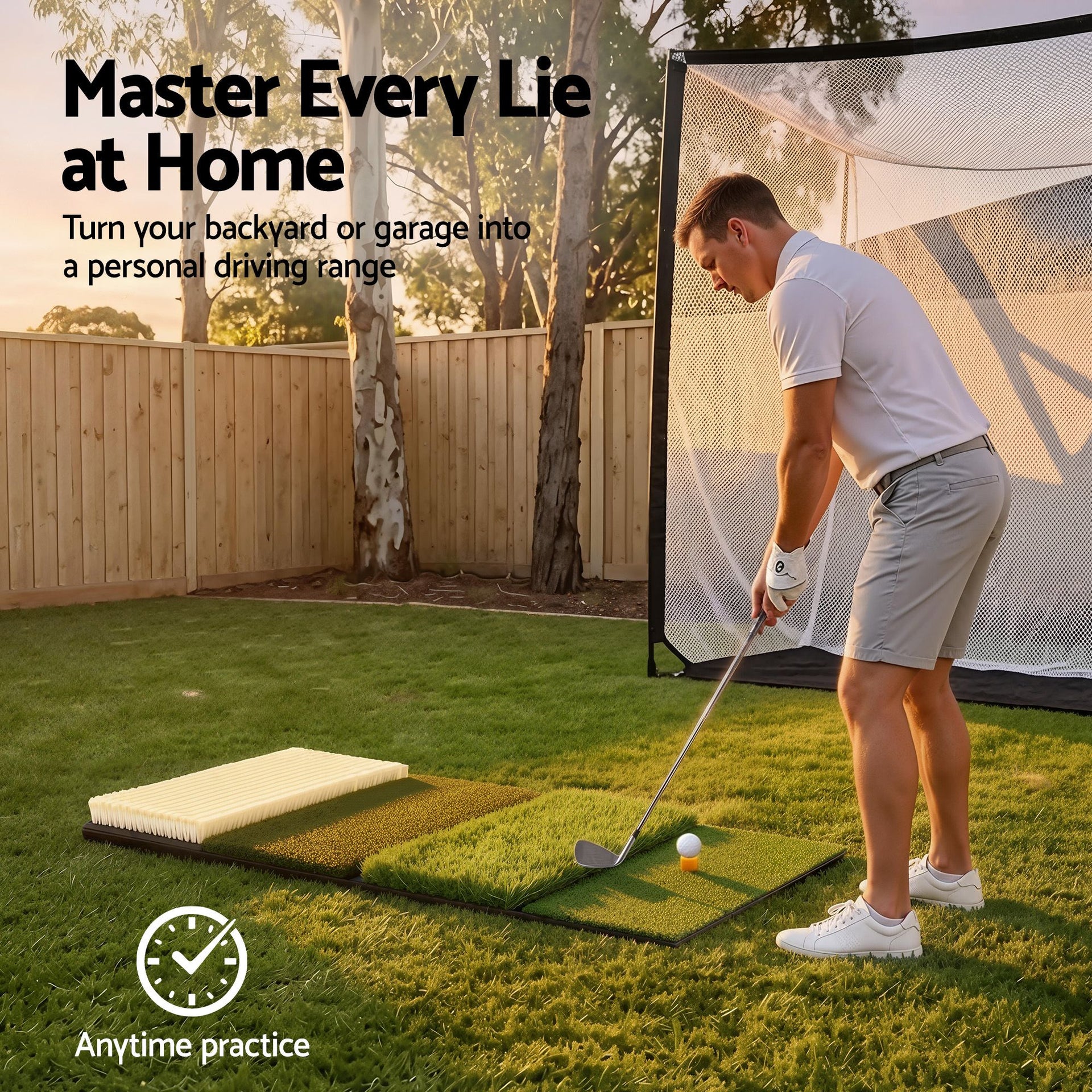 Everfit Golf Hitting Mat Practice Turf 4 in 1 Foldable Training Aid Backyard Everfit