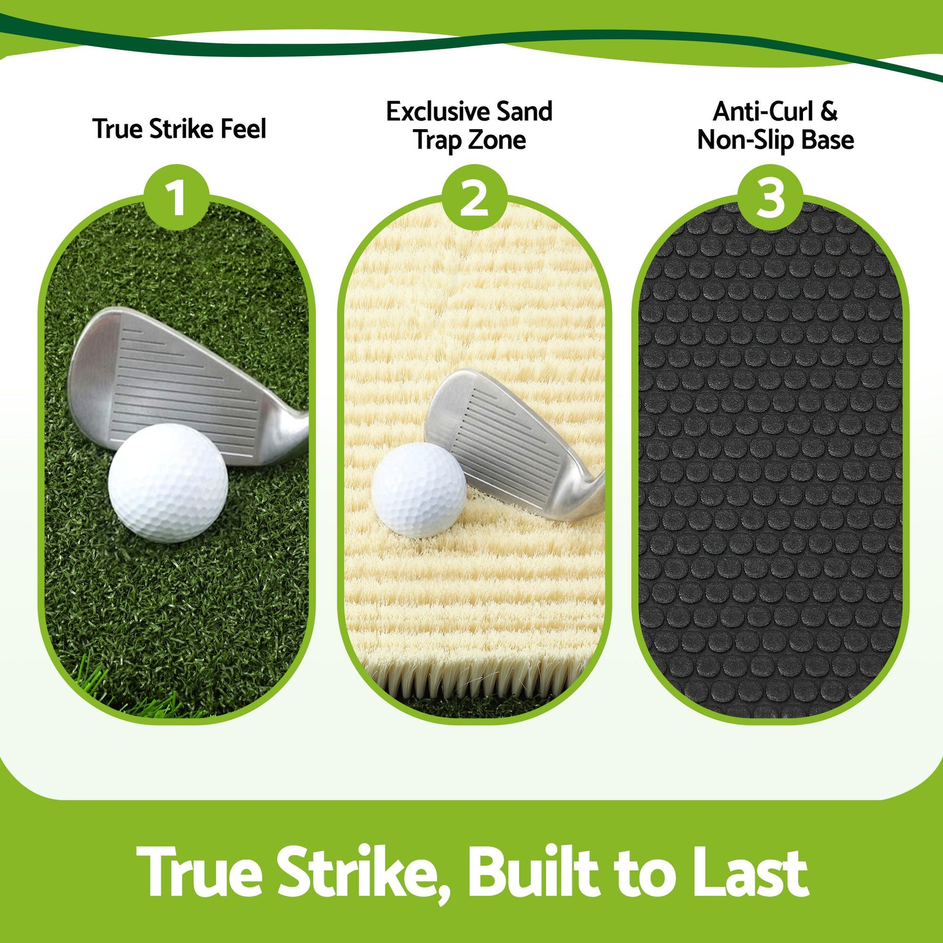 Everfit Golf Hitting Mat Practice Turf 4 in 1 Foldable Training Aid Backyard Everfit