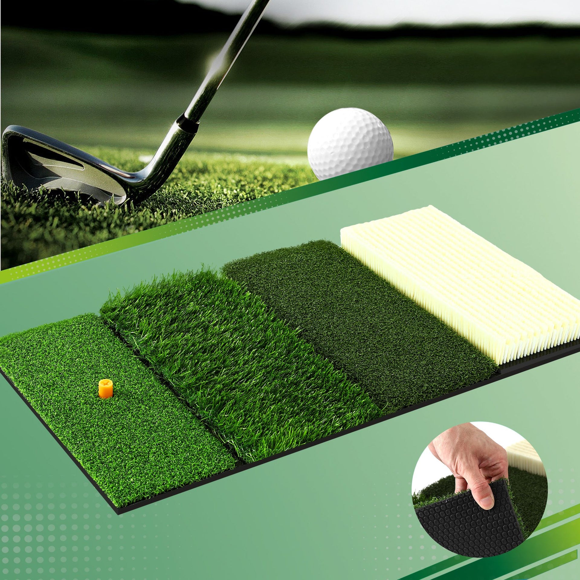 Everfit Golf Hitting Mat Practice Turf 4 in 1 Foldable Training Aid Backyard Everfit