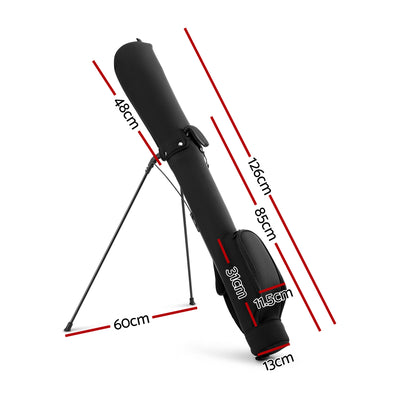 Everfit Golf Stand Bag Lightweight Sunday Pitch And Putt Bag Black