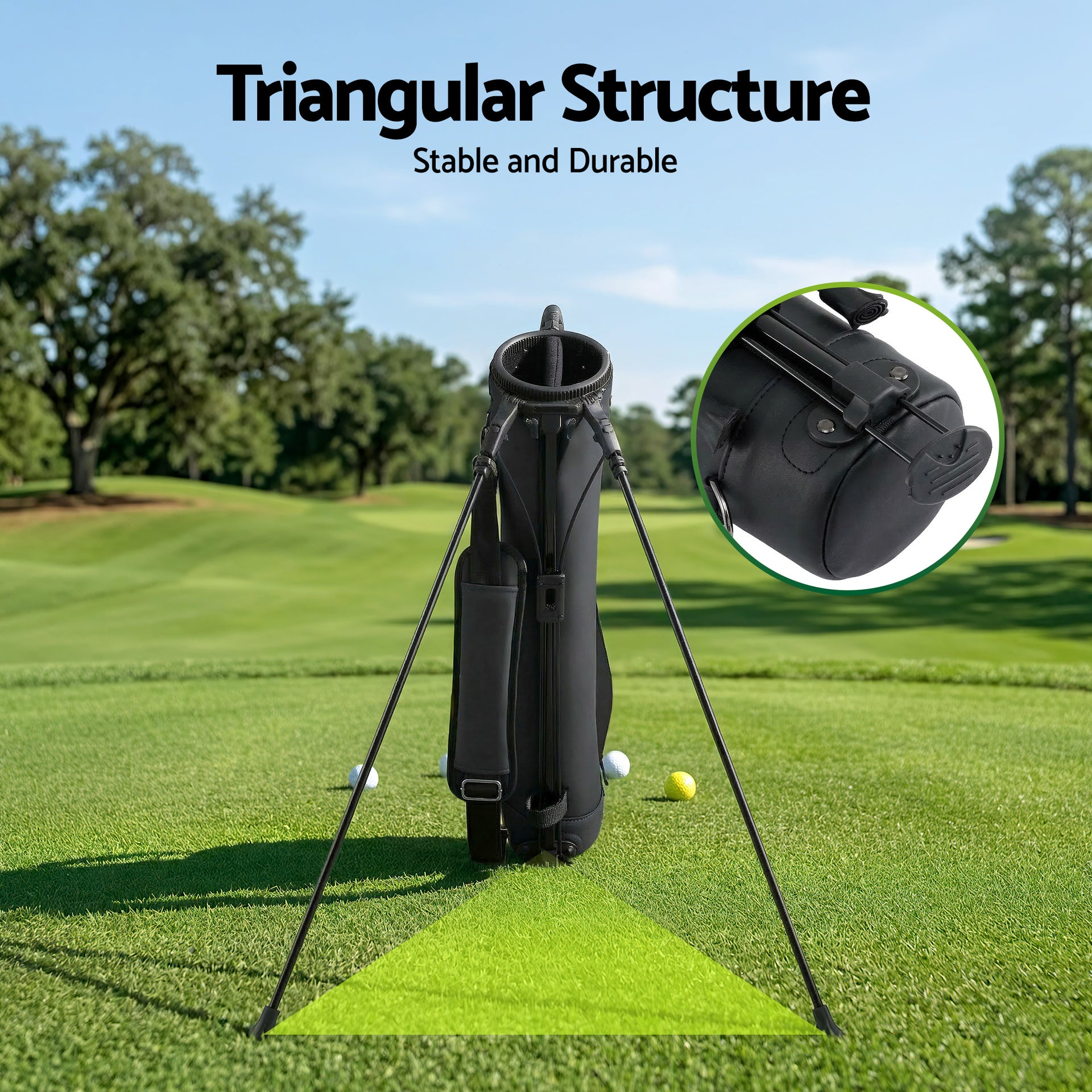 Everfit Golf Stand Bag Lightweight Sunday Pitch And Putt Bag Black Awezingly