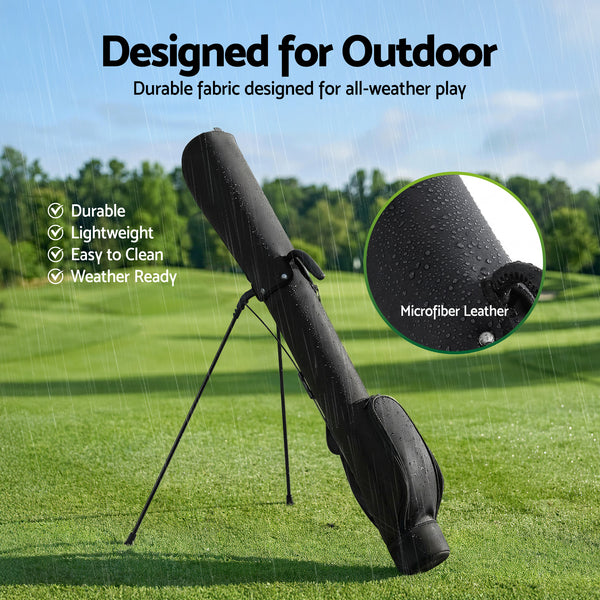 Everfit Golf Stand Bag Lightweight Sunday Pitch And Putt Bag Black Awezingly