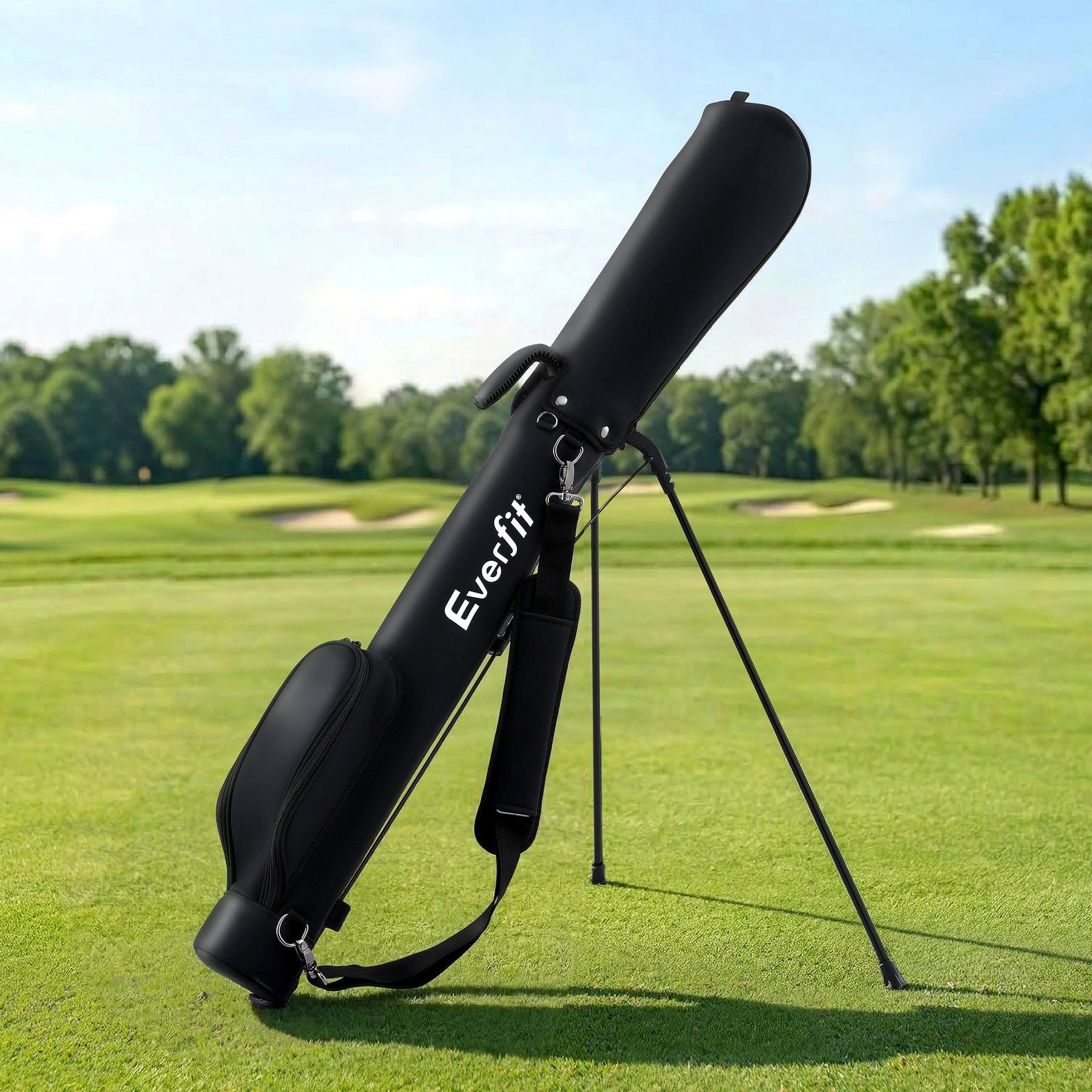 Everfit Golf Stand Bag Lightweight Sunday Pitch And Putt Bag Black Awezingly