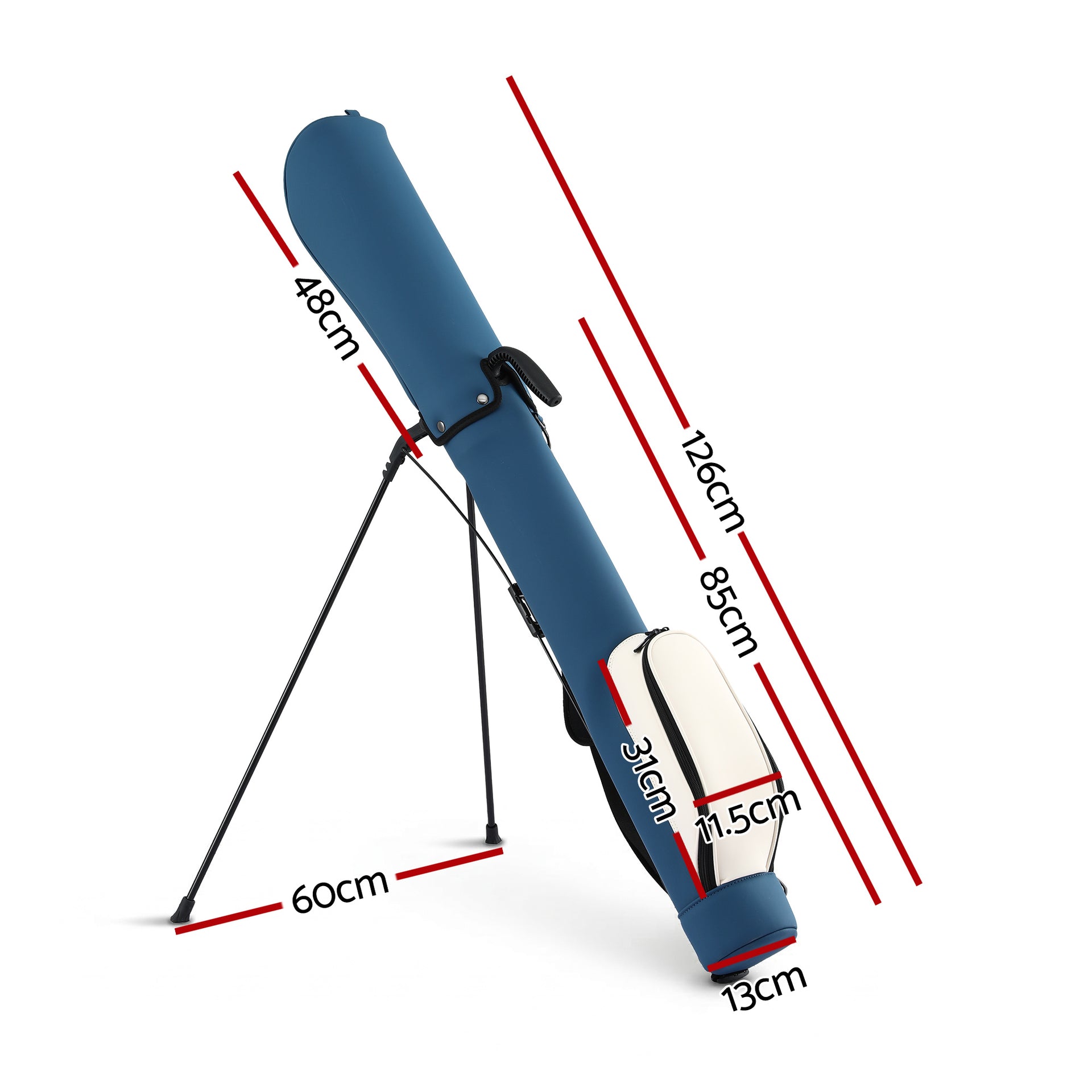 Everfit Golf Stand Bag Lightweight Sunday Pitch And Putt Bag Blue Awezingly