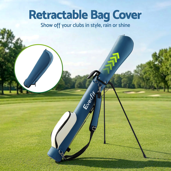 Everfit Golf Stand Bag Lightweight Sunday Pitch And Putt Bag Blue Awezingly