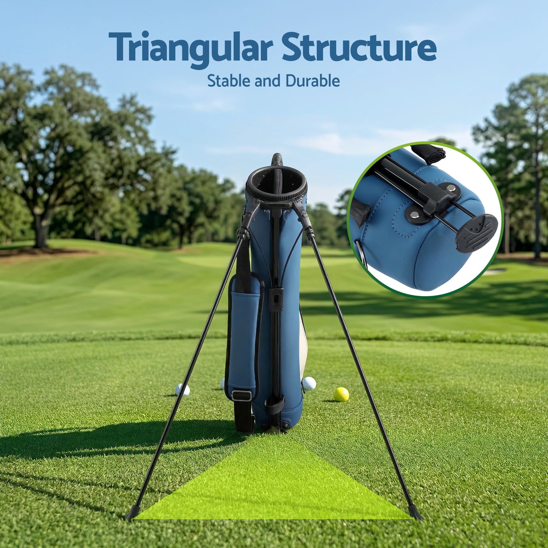 Everfit Golf Stand Bag Lightweight Sunday Pitch And Putt Bag Blue Awezingly