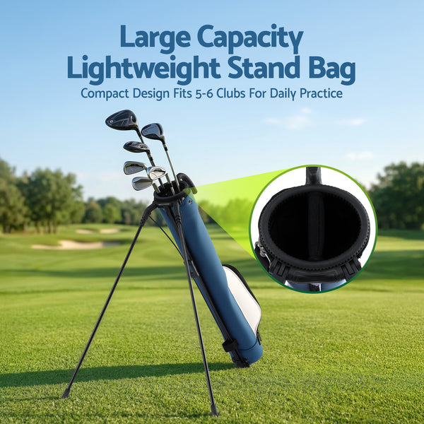 Everfit Golf Stand Bag Lightweight Sunday Pitch And Putt Bag Blue Awezingly