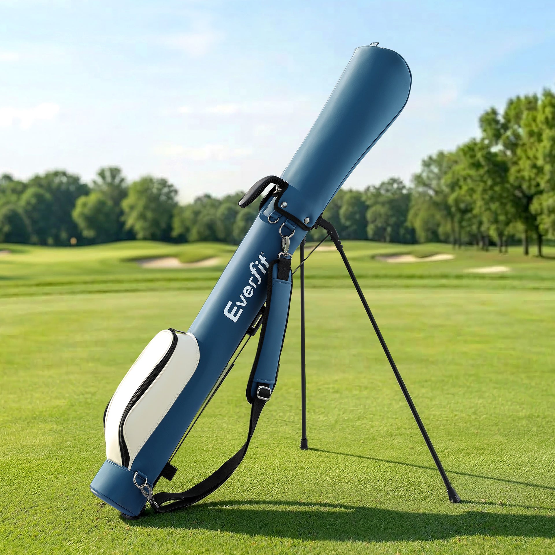 Everfit Golf Stand Bag Lightweight Sunday Pitch And Putt Bag Blue Awezingly