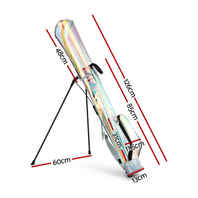 Everfit Golf Stand Bag Lightweight Sunday Pitch And Putt Bag Holographic