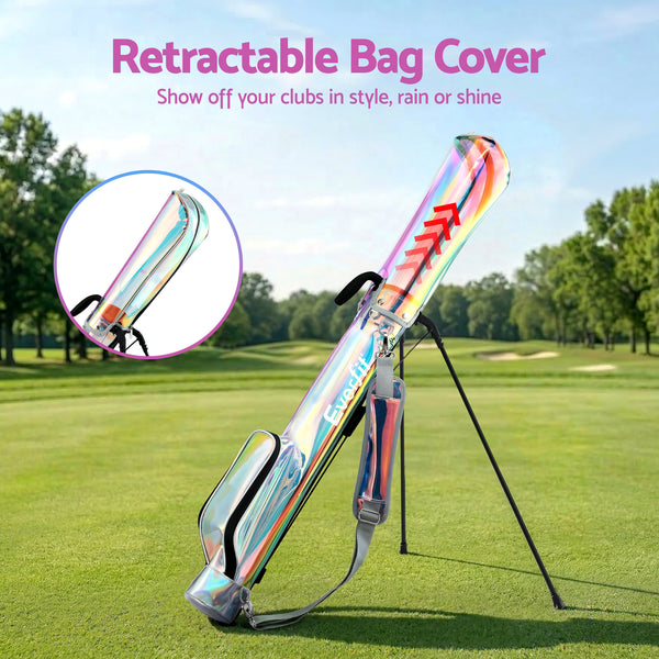 Everfit Golf Stand Bag Lightweight Sunday Pitch And Putt Bag Holographic Awezingly