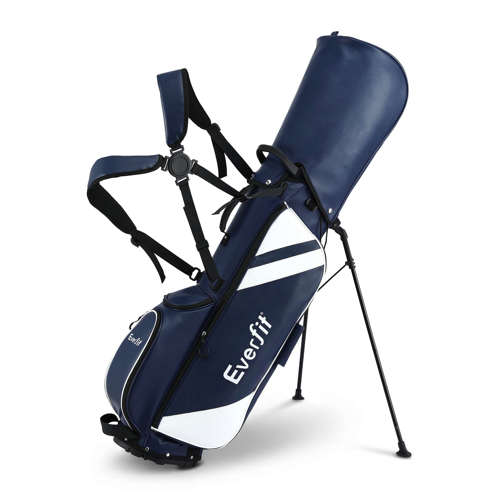 Everfit Golf Stand Bag Lightweight Carry Bag Dual Strap Club Divider Blue Awezingly