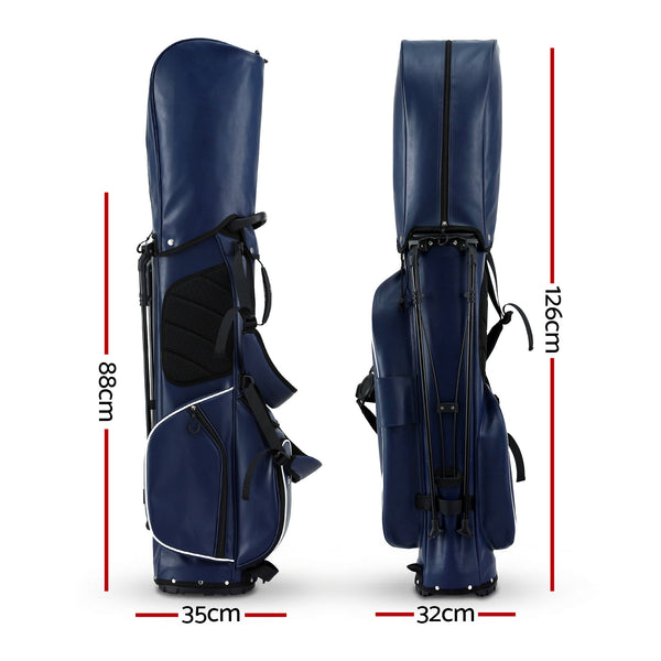 Everfit Golf Stand Bag Lightweight Carry Bag Dual Strap Club Divider Blue Awezingly