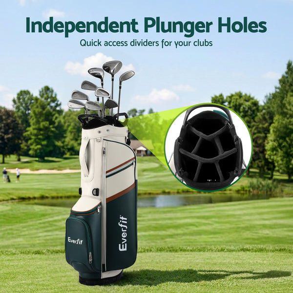 Everfit Golf Stand Bag Lightweight Carry Bag Dual Strap Club Divider Awezingly