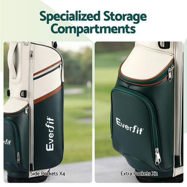 Everfit Golf Stand Bag Lightweight Carry Bag Dual Strap Club Divider Awezingly