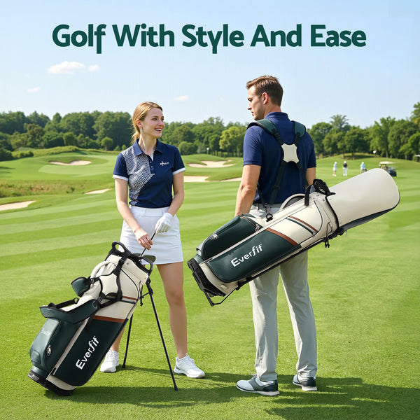Everfit Golf Stand Bag Lightweight Carry Bag Dual Strap Club Divider Awezingly