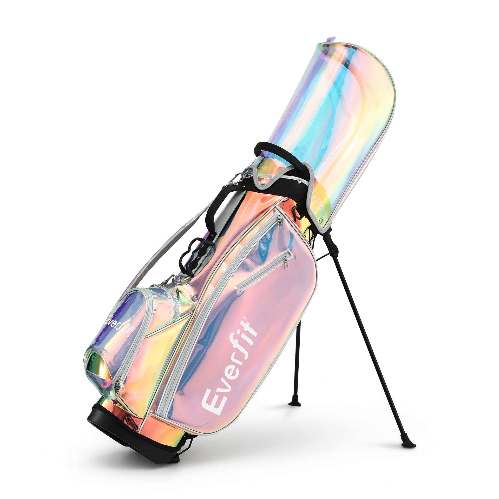 Everfit Golf Stand Bag Lightweight Carry Bag Dual Strap Club Divider Holographic Awezingly