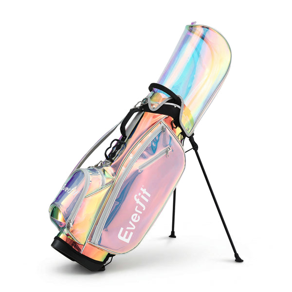 Everfit Golf Stand Bag Lightweight Carry Bag Dual Strap Club Divider Holographic Awezingly