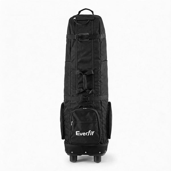 Everfit Golf Travel Bag Flight Cover Foldable Soft Case Wheels Black Awezingly