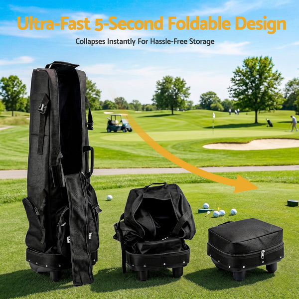 Everfit Golf Travel Bag Flight Cover Foldable Soft Case Wheels Black Awezingly