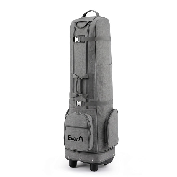 Everfit Golf Travel Bag Flight Cover Foldable Soft Case Wheels Grey Awezingly