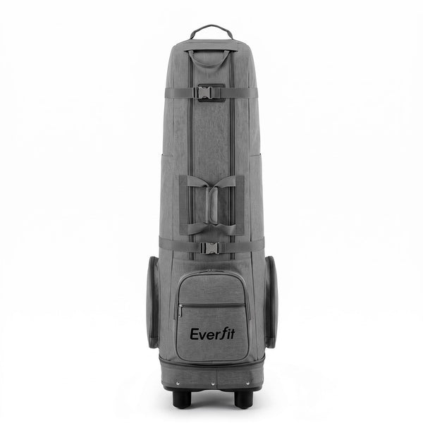Everfit Golf Travel Bag Flight Cover Foldable Soft Case Wheels Grey Awezingly
