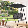 Gardeon Outdoor Swing Chair with Adjustable Canopy 142cmx172cm Stand Black