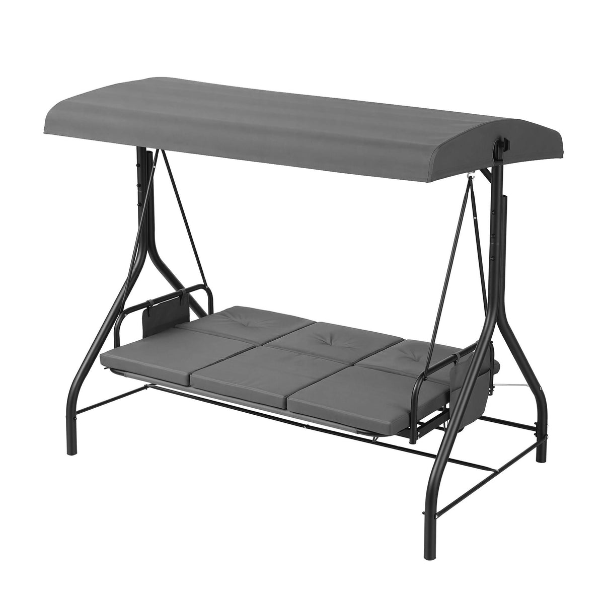 Gardeon Outdoor Swing Chair with Canopy Convertible Hanging Bed Grey Awezingly