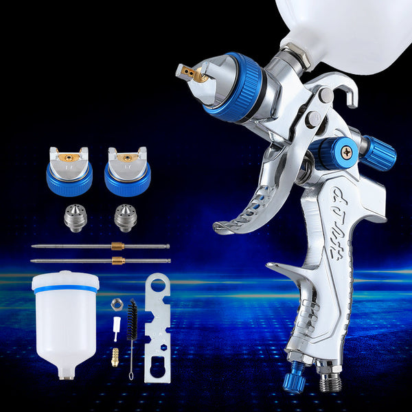Giantz Spray Gun Paint Gun HVLP Gravity Feed 1.4mm 1.7mm 2.0mm Nozzles Included Giantz