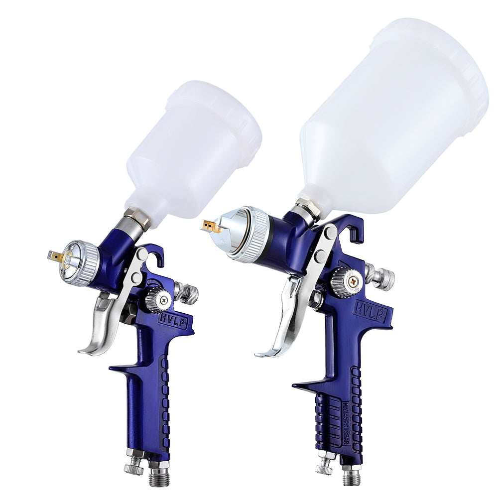 Giantz 2PC HVLP Spray Gun Paint Gun Gravity Feed 0.8mm 1.4,mm Nozzles Included Giantz