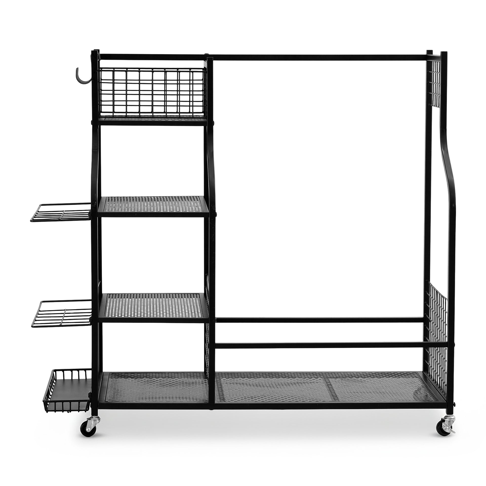 Everfit Golf Bag Storage Golf Storage Garage Organizer with Wheels Black Everfit