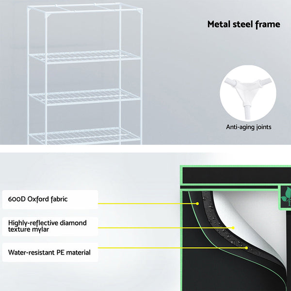 Greenfingers Grow Tent 100x60x180cm 4 Tiers Kits Hydroponics Indoor Grow System Greenfingers