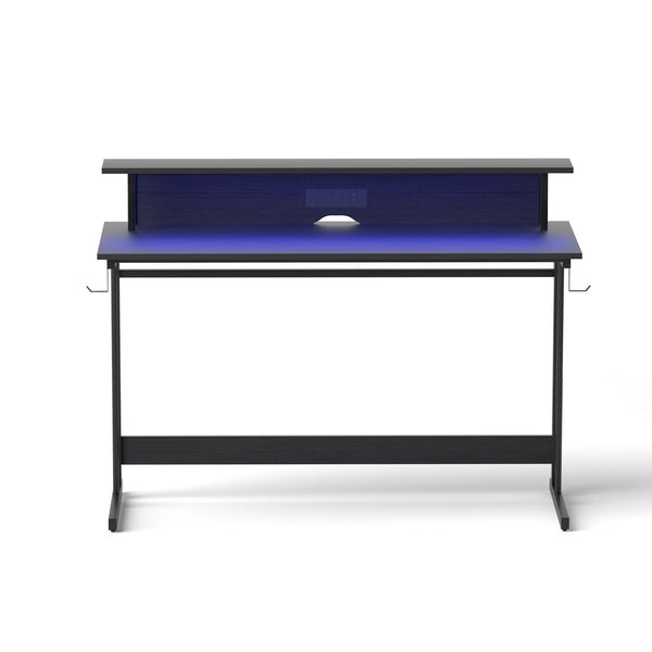 Artiss Gaming Desk with LED Lights Computer Desk Table with Monitor Shelf Power 120cm Awezingly