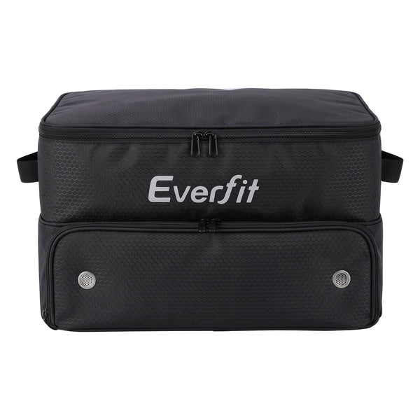 Everfit Golf Trunk Organizer for Car, 2-Tier Golf Storage Bag with Ventilated Shoe Compartment Black Awezingly