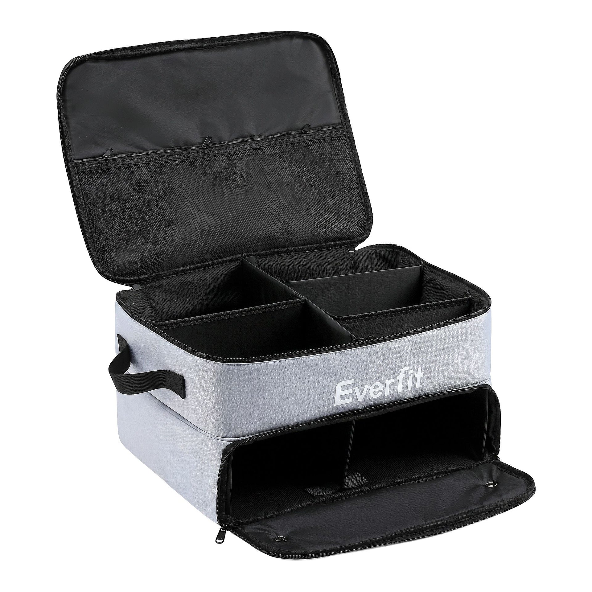 Everfit Golf Trunk Organizer for Car, 2-Tier Golf Storage Bag with Ventilated Shoe Compartment Grey Awezingly