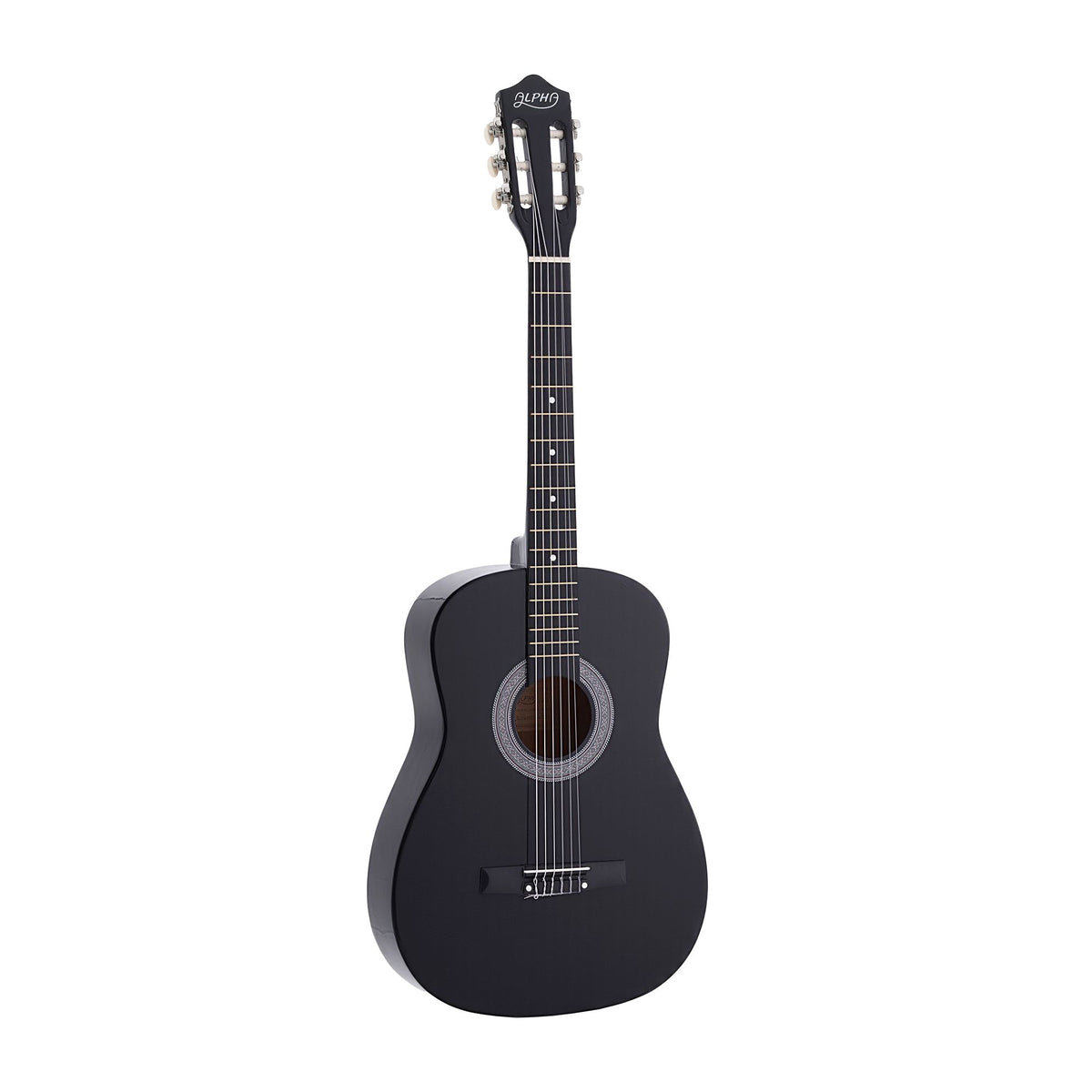 Alpha 38 Inch Acoustic Guitar Full Size Classical Cutaway Nylon String Black Awezingly