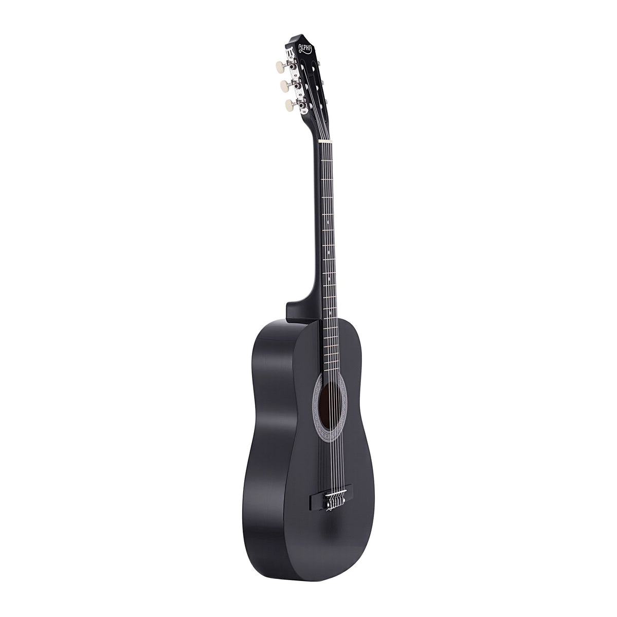 Alpha 38 Inch Acoustic Guitar Full Size Classical Cutaway Nylon String Black Awezingly