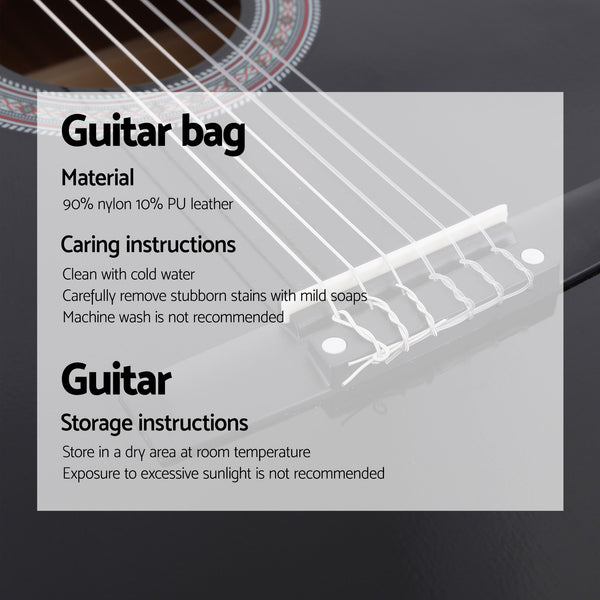 Alpha 38 Inch Acoustic Guitar Full Size Classical Cutaway Nylon String Black Awezingly