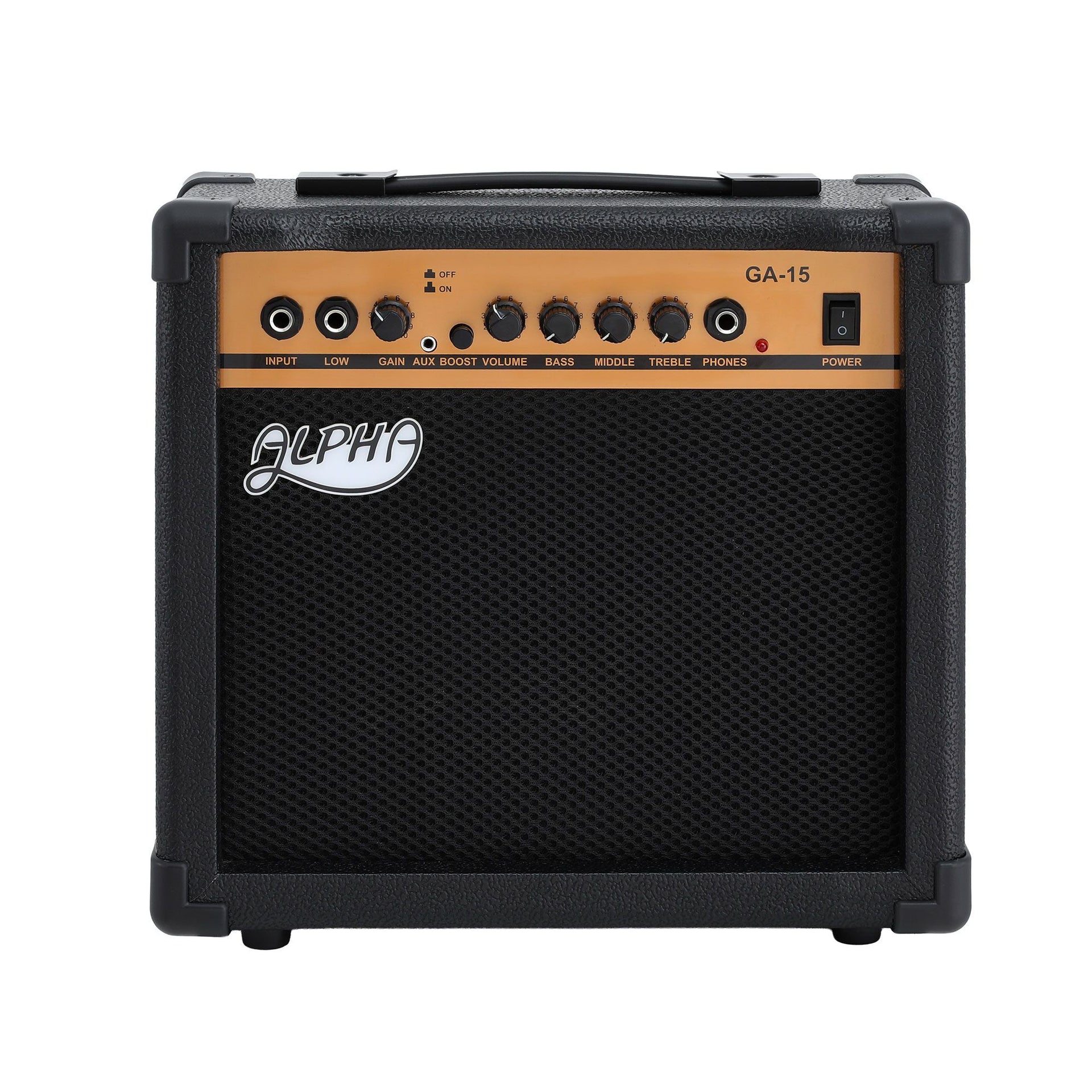 Alpha 20W Guitar Amplifier Portable Practice Amp Overdrive 3-Band EQ Black Awezingly