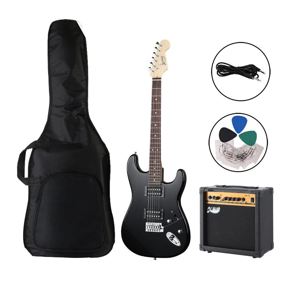 Alpha Electric Guitar Music String Instrument 20W Amplifier Black Alpha