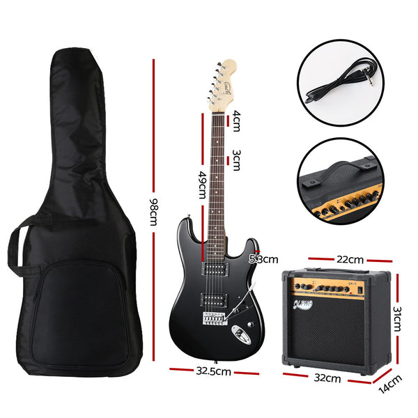 Alpha Electric Guitar Music String Instrument 20W Amplifier Black Alpha