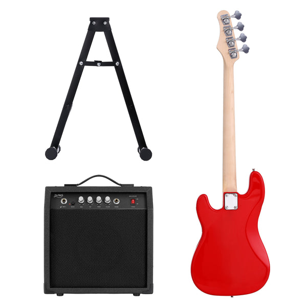 Alpha Electric Guitar Bass 47 Inch Set Kit 40W Bass Guitar Amplifier Guitar Stand Folding Awezingly