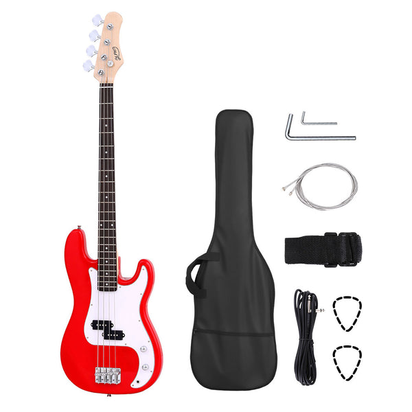 Alpha Electric Guitar Bass  47 Inch Red Alpha