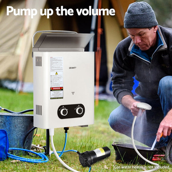 Water Pump 12V Pressure Shower 4L/Min DEVANTI